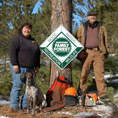 wyoming tree farmers with sign