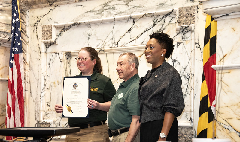 Melissa Nash receives her resolution in the House of Delegates