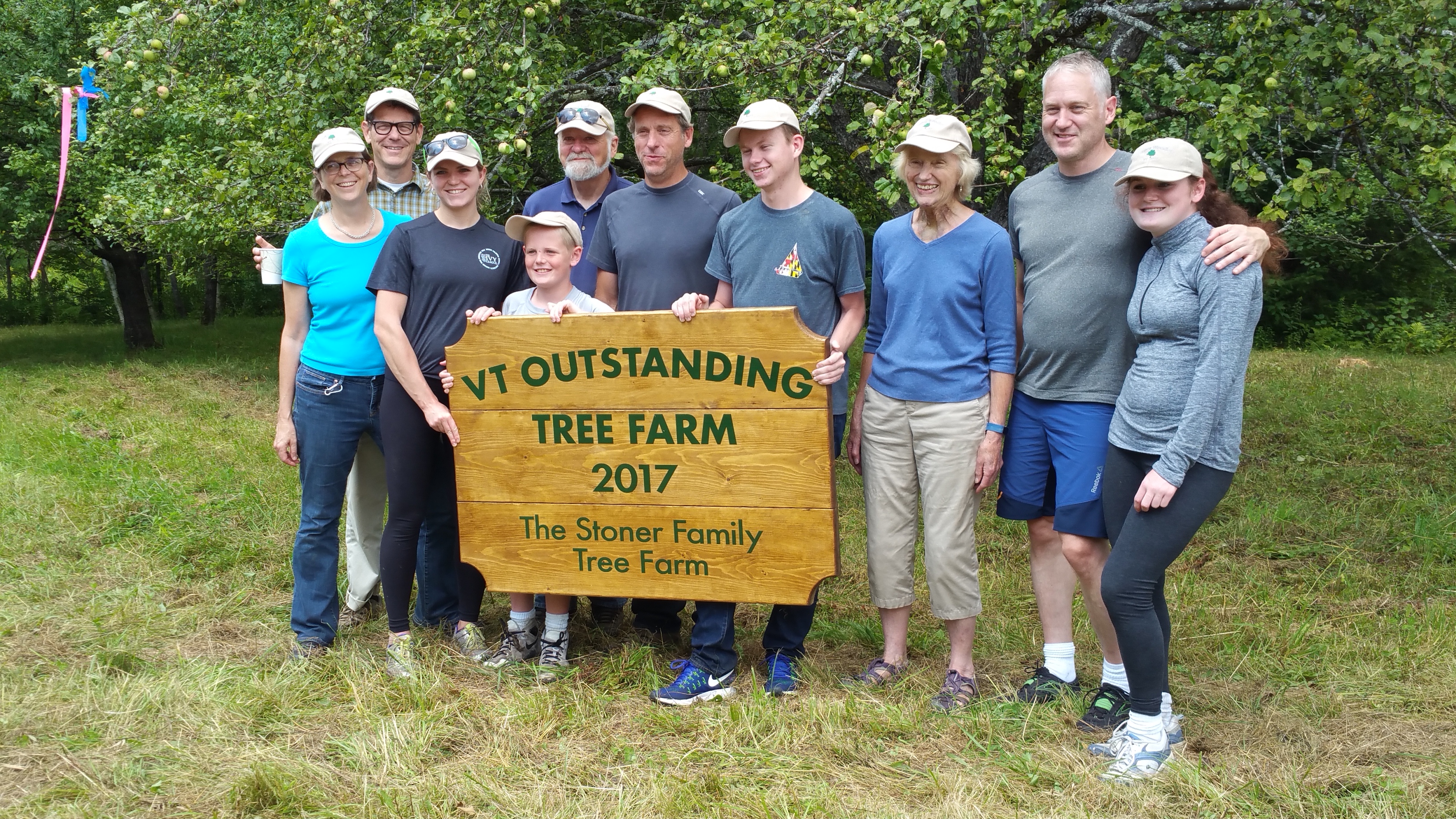 The Stoner family with their award